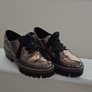 Metallic Lace-Up Women's Shoes